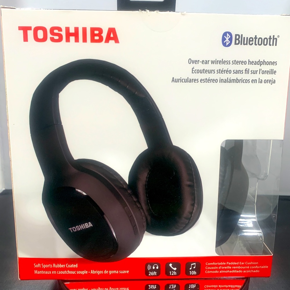 Toshiba over the ear Bluetooth headphones.
